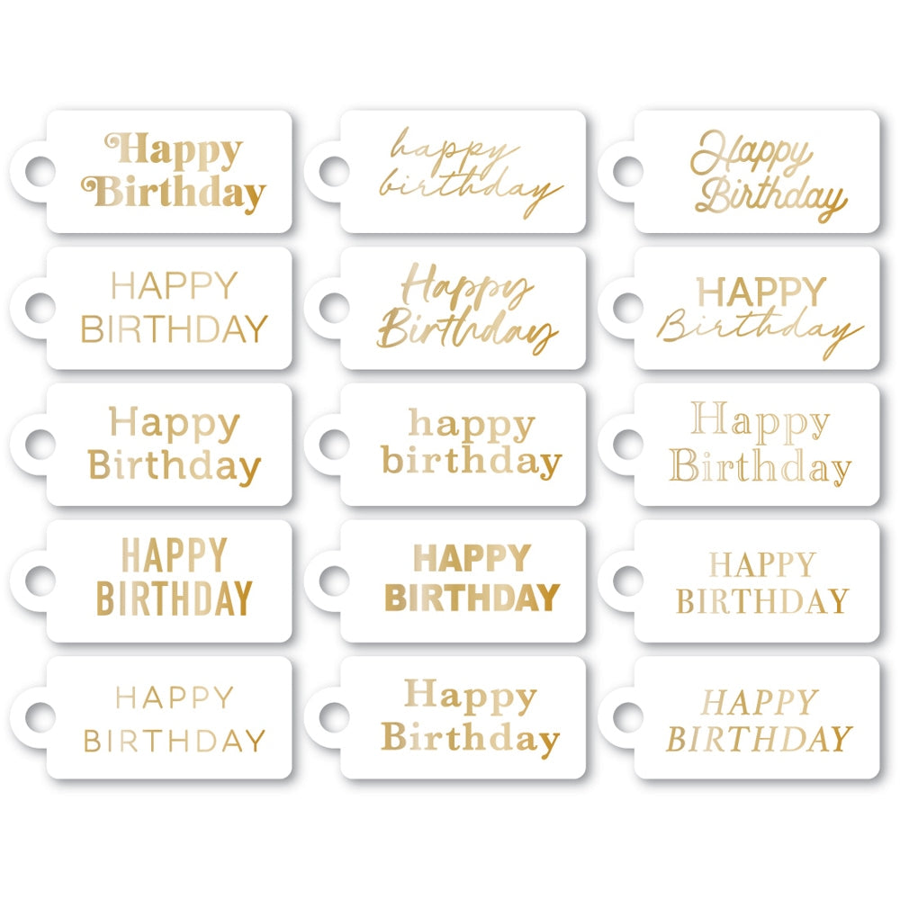 Happy Birthday Foil Greeting White Tags