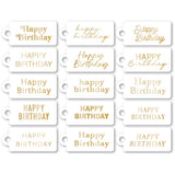Happy Birthday Foil Greeting White Tags