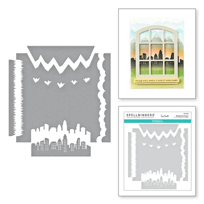 Background Scapes Stencils from the Windows with a View Collection by Tina Smith