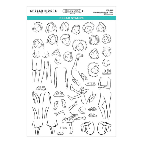 Illustrated Boys & Girls Clear Stamp Set by Josh Griffiths