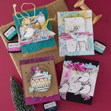Stars and Fronds Frame 3D Embossing Folder from the Starry Holiday Collection by Dina Wakley