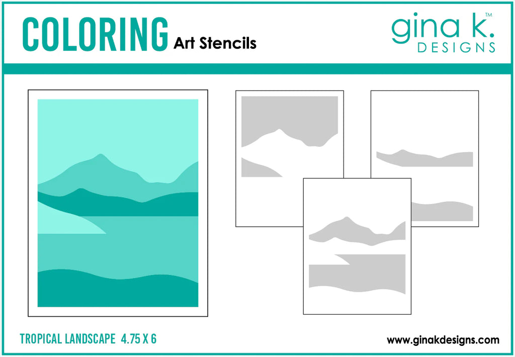 Tropical Landscape Stencil