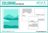 Tropical Landscape Stencil