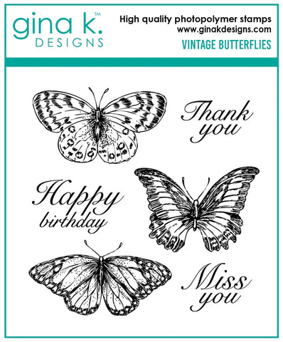 Vinatge Butterflies Stamp Set - RETIRING