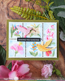 Postage Collage Tropical Flowers Stencil