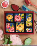 Postage Collage Peony Stencil