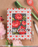 Nesting Postage Collage Peony Stencil