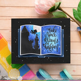 Open Book Dragon Castle Stencil