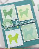 Postage Collage Dog Silhouettes Stamp Set