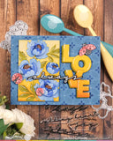 Nesting Postage Collage Peony Stencil