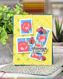 Postage Collage Peony Stencil