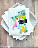 Postage Collage Egg Hunt Stencil