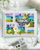 Postage Collage Wavy Lines Stencil