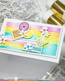 Postage Collage Mini Slimline Wavy Lines Stencil