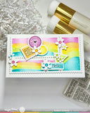 Postage Collage Mini Slimline Inner Blocks Stencil
