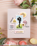 Postage Collage Wavy Lines Stencil