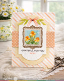 Square Postage Daffodil Stencil