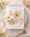 Square Postage Daffodil Stencil