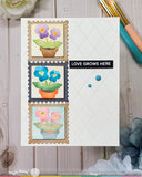 Square Postage - Pansy Stencil
