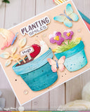 Square Postage - Pansy Stencil