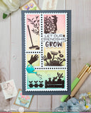 Postage Collage Garden Silhouettes Stamp Set