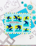 Postage Collage Swallow Silhouettes Die