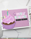 Overlapping Happy Birthday Die-n-stencil
