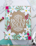 Poinsettia Frame Coloring Stencil