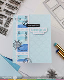 Postage Collage Wavy Lines Stencil
