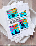 Postage Collage Fishing Silhouettes Stamp Set