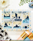 Postage Collage A7 Airmail Stencil