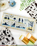 Postage Collage Slimline Airmail Stencil