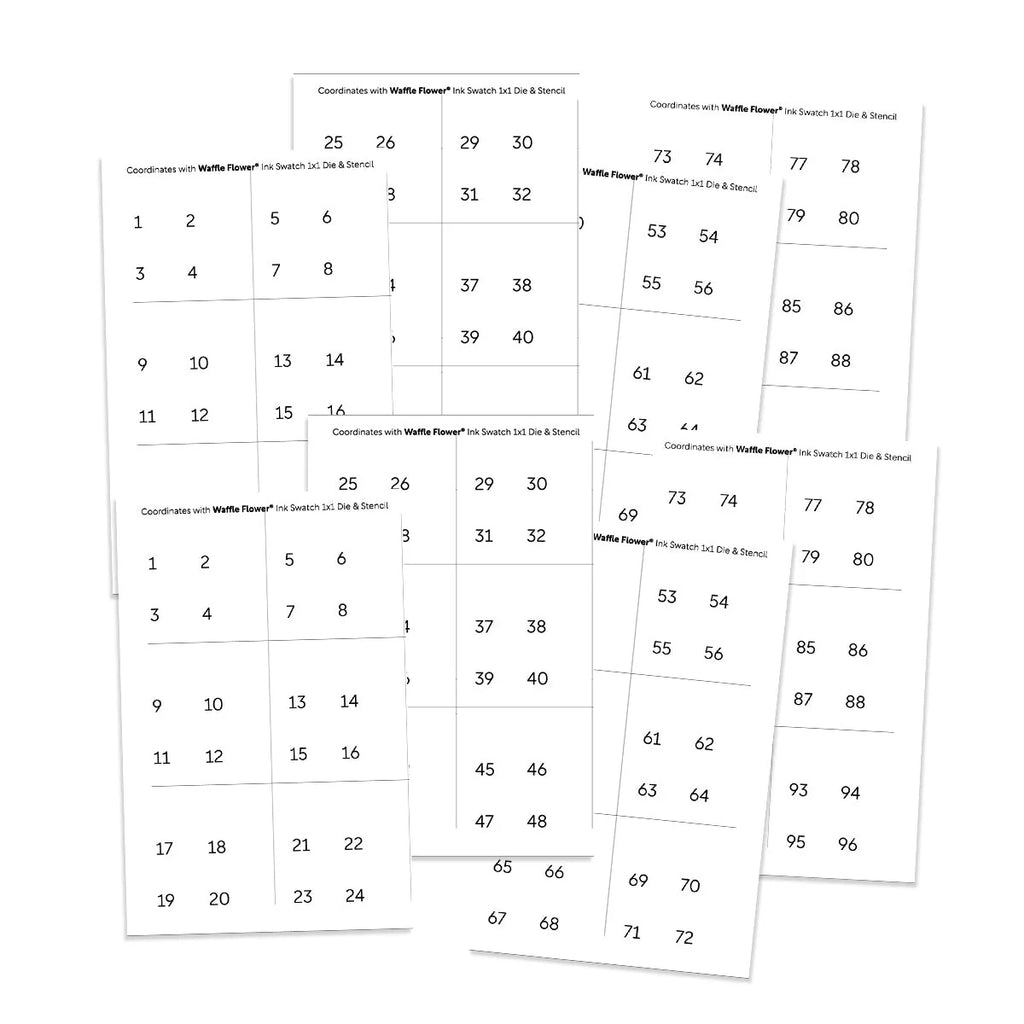 Numbers for Ink Swatch 1x1 Die (2 sets of 1-96)
