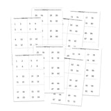 Numbers for Ink Swatch 1x1 Die (2 sets of 1-96)