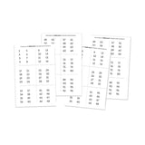 Numbers for Ink Swatch 1x0.5 Die (2 sets of 1-96)