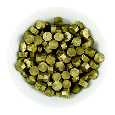 Aged Gold Wax Beads from the Sealed by Spellbinders Collection