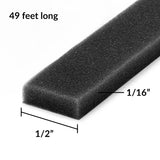 Black Instant Dimension Foam Tape - 1/16'' x 1/2'' x 15m