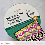 Black Instant Dimension Foam Tape - 1/16'' x 1/4'' x 15m