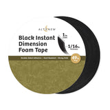 Black Instant Dimension Foam Tape - 1/16'' x 1'' x 15m