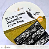 Black Instant Dimension Foam Tape - 1/16'' x 1'' x 15m