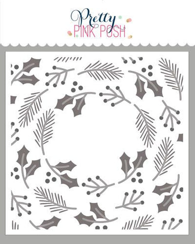 Layered Winter Wreath Stencil (3Lyr)