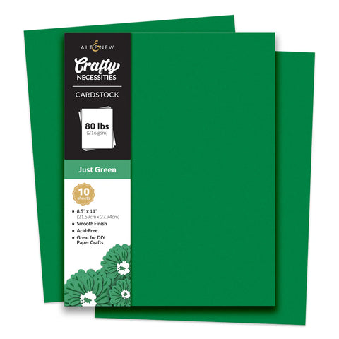 Crafty Necessities: Just Green Cardstock (10 sheets/set)