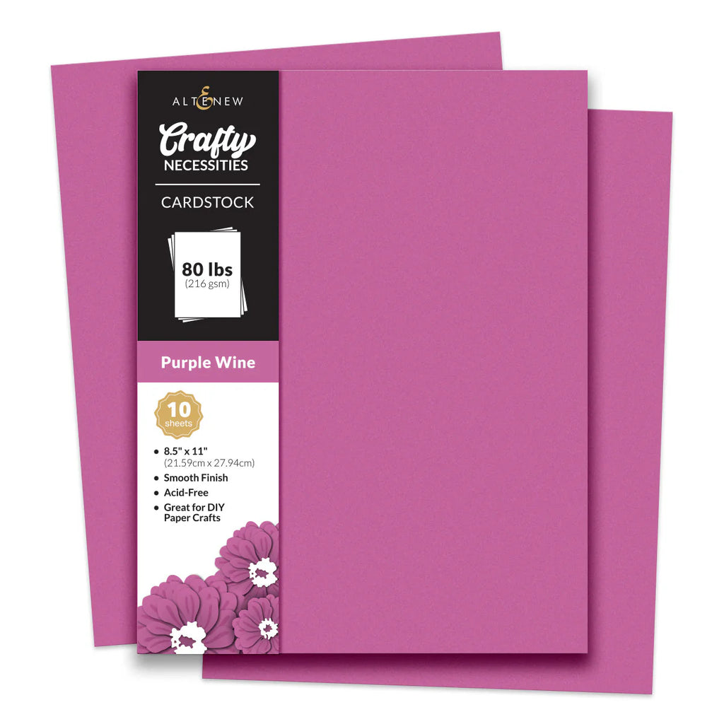 Crafty Necessities: Purple Wine Cardstock (10 sheets/set)