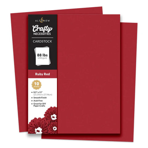 Crafty Necessities: Ruby Red Cardstock (10 sheets/set)