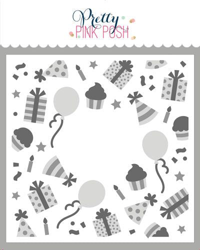 Layered Birthday Wreath Stencil (3 Lyr)