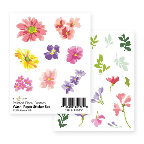 Painted Floral Fantasy Washi Paper Sticker Set