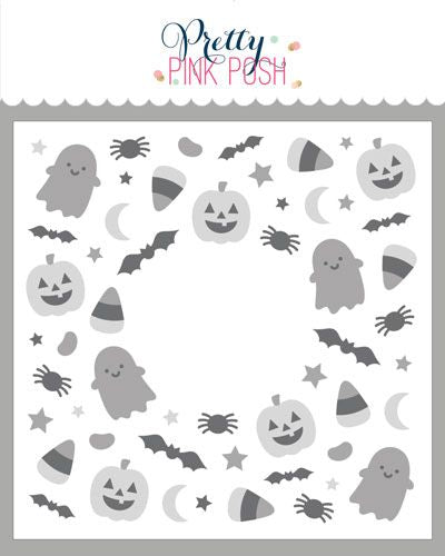 Layered Halloween Wreath Stencil (3 Lyr)