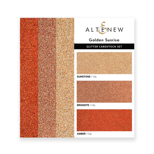 Glitter Gradient Cardstock Set - Golden Sunrise