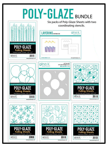 Poly Glaze Foiling Sheets Starter Bundle - For Fuse Machine