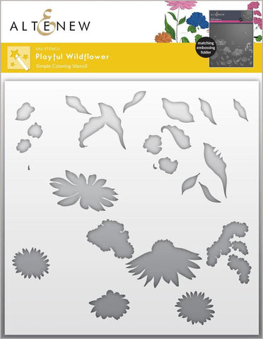 Playful Wildflower Simple Coloring Stencil